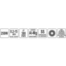 YATO GASTRO Fleischschneider 250 W 300 mm Alu