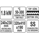 YATO GASTRO Kontaktgrill 320 mm 1800 W gerippte Grillplatte