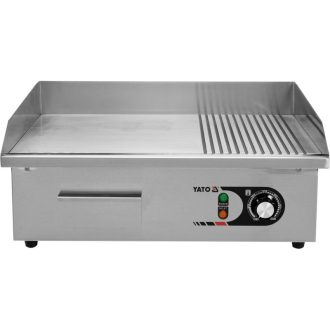   YATO GASTRO Grill 550 mm 3000 W flaches und geripptes Backblech
