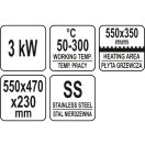 YATO GASTRO Grill 550 mm 3000 W geripptes Backblech