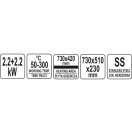 YATO GASTRO Doppelgrill 730 mm 2 x 2200 W flaches Backblech