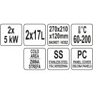 YATO GASTRO Tischfritteuse 2 x 11,5 Liter 2 x 5000 W