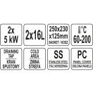 YATO GASTRO Tischfritteuse 12 Liter 5000 W mit Ablasshahn