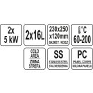 YATO GASTRO Ölfritteuse 2 x 11,5 Liter 2 x 5000 W