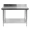 YATO GASTRO Inox-Arbeitstisch mit unterer Ablage und rückklappbarer Rückseite