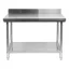 YATO GASTRO Inox-Arbeitstisch mit unterer Ablage und rückklappbarer Rückseite