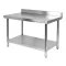 YATO GASTRO Inox-Arbeitstisch mit unterer Ablage und rückklappbarer Rückseite
