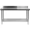 YATO GASTRO Inox-Arbeitstisch mit unterer Ablage und rückklappbarer Rückseite