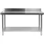 YATO GASTRO Inox-Arbeitstisch mit unterer Ablage und rückklappbarer Rückseite