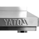 YATO GASTRO Inox-Arbeitstisch mit unterer Ablage und rückklappbarer Rückseite