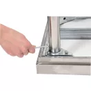 YATO GASTRO Inox-Arbeitstisch mit unterer Ablage und rückklappbarer Rückseite