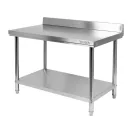 YATO GASTRO Inox-Arbeitstisch mit unterer Ablage und rückklappbarer Rückseite