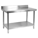 YATO GASTRO Inox-Arbeitstisch mit unterer Ablage und rückklappbarer Rückseite
