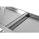 YATO GASTRO Inox-Arbeitstisch mit unterer Ablage und rückklappbarer Rückseite