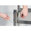 YATO GASTRO Inox-Arbeitstisch mit unterer Ablage und rückklappbarer Rückseite