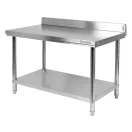 YATO GASTRO Inox-Arbeitstisch mit unterer Ablage und rückklappbarer Rückseite