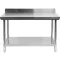 YATO GASTRO Inox-Arbeitstisch mit unterer Ablage und rückklappbarer Rückseite