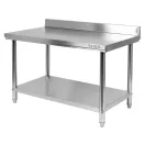 YATO GASTRO Inox-Arbeitstisch mit unterer Ablage und rückklappbarer Rückseite