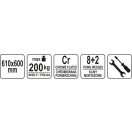 YATO GASTRO Aluplast-Regal 610 x 600 mm