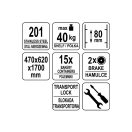 YATO GASTRO Rack, Tablett-Aufnahmewagen für 600 x 400 Tabletts