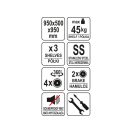 YATO GASTRO Lebensmittelwagen mit 3 Ablagen