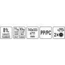 YATO GASTRO Rohstofflagerwagen 81 Liter