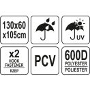 YATO GASTRO Abdeckplane für Gasgrill 1300 x 600 x 1050 mm