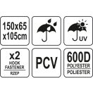 YATO GASTRO Abdeckplane für Gasgrill 1500 x 650 x 1050 mm