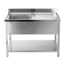 YATO Einbeckenspülbecken-Arbeitstisch 100 x 70 cm