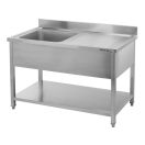 YATO Einbeckenspüle Arbeitstisch 140 x 70 cm