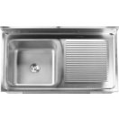 YATO Einbeckenspüle Arbeitstisch 140 x 70 cm