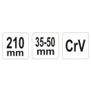 YATO Verstellbarer Stehbolzenschlüssel 35-50 mm / 210 mm CrV