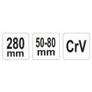 YATO Verstellbarer Stehbolzenschlüssel 50-80 mm / 280 mm CrV