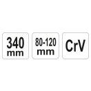 YATO Verstellbarer Stehbolzenschlüssel 80-120 mm / 340 mm CrV