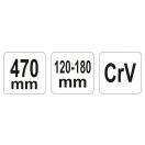 YATO Verstellbarer Stehbolzenschlüssel 120-180 mm / 470 mm CrV