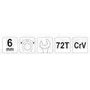 YATO Ratschenring-Gabelschlüssel 6 mm / 120 mm 72T CrV