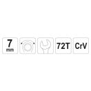 YATO Ratschenschlüssel 7 mm / 130 mm 72T CrV