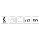 YATO Gabel-Ringschlüssel mit Ratsche 8 mm / 141 mm 72T CrV