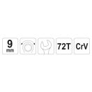 YATO Ratschen-Ringschlüssel 9 mm / 151 mm 72T CrV