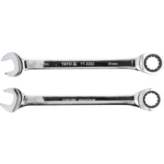 YATO Ratschen-Doppelringschlüssel 24 mm / 335 mm 72T CrV
