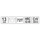 YATO Ratschen-Gabelschlüssel 13 mm / 190 mm CrV