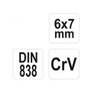 YATO Abgewinkelter Doppelringschlüssel 6 x 7 mm CrV