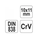 YATO Gebogener Ringmaulschlüssel 10 x 11 mm CrV
