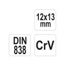 YATO Gebogener Ringschlüssel 12 x 13 mm CrV