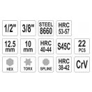 YATO Generator-Reparatursatz 22 Teile 1/2" CrV