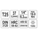 YATO Bit-Steckschlüssel Torx 1/4" T25 CrV