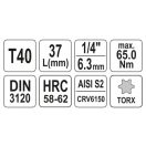 YATO Bit-Steckschlüssel Torx 1/4" T40 CrV