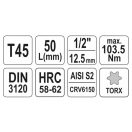 YATO Bit-Steckschlüssel Torx 1/2" T45 CrV
