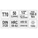 YATO Bit-Steckschlüssel Torx 1/2" T70 CrV