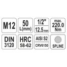 YATO Bit-Steckschlüssel Spline 1/2" M12 CrV